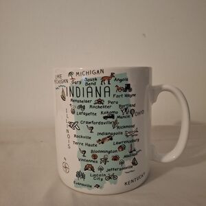 222 Fifth My Place Indiana Themed Oversized White Mug